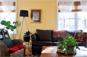 cleaned living room